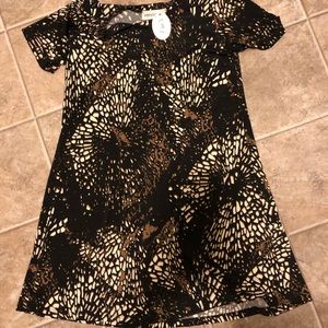 Brown cream and black swing dress